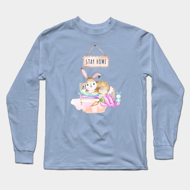 Cute bunny girl Long Sleeve T-Shirt by Simple Wishes Art